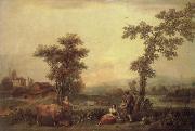 Francesco Zuccarelli Landscape with a Woman Leading a Cow china oil painting reproduction